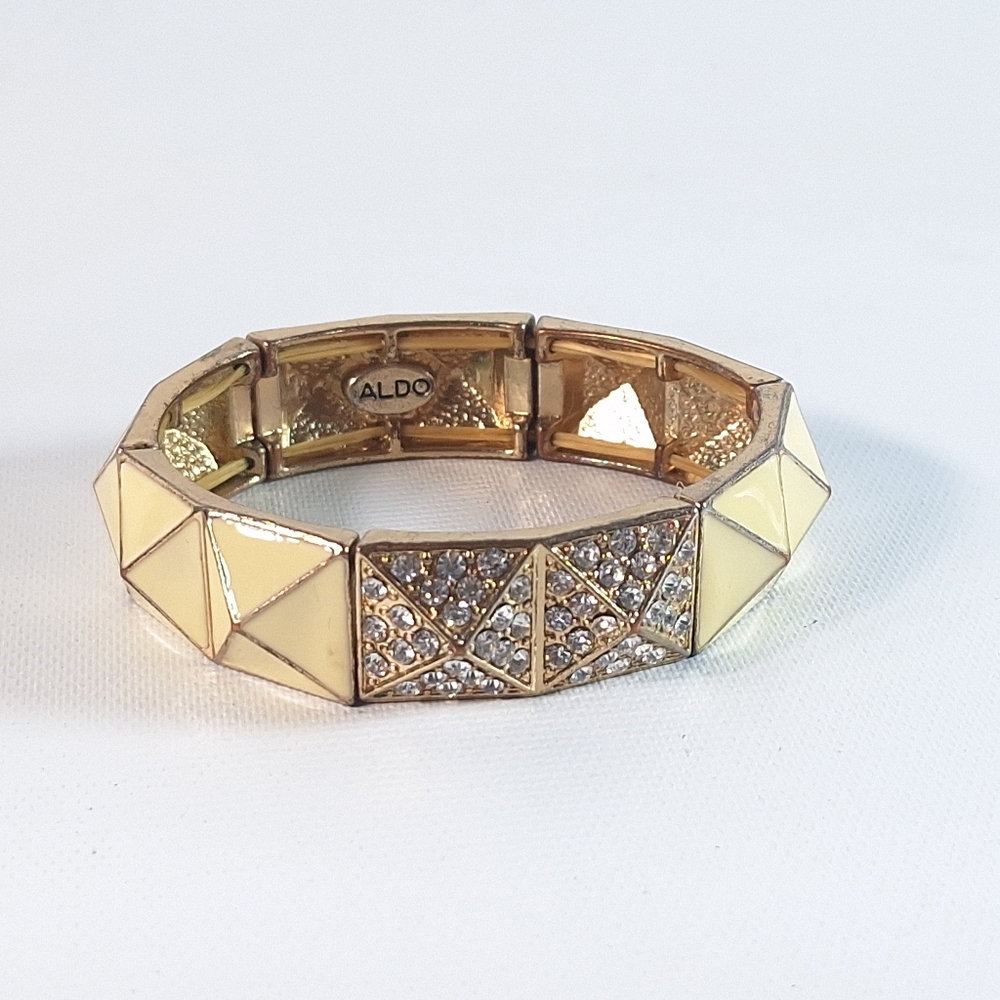 Aldo Color Pave Pyramid Rhinestone Studded Stretch Bracelet